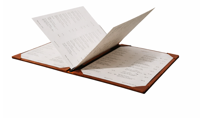 Premium PU Leather Menu Cover with String Fitting with 8 Corners – Professional Restaurant, Hotel & Café Menu Folder for Food, Drink & Wine Lists: A4