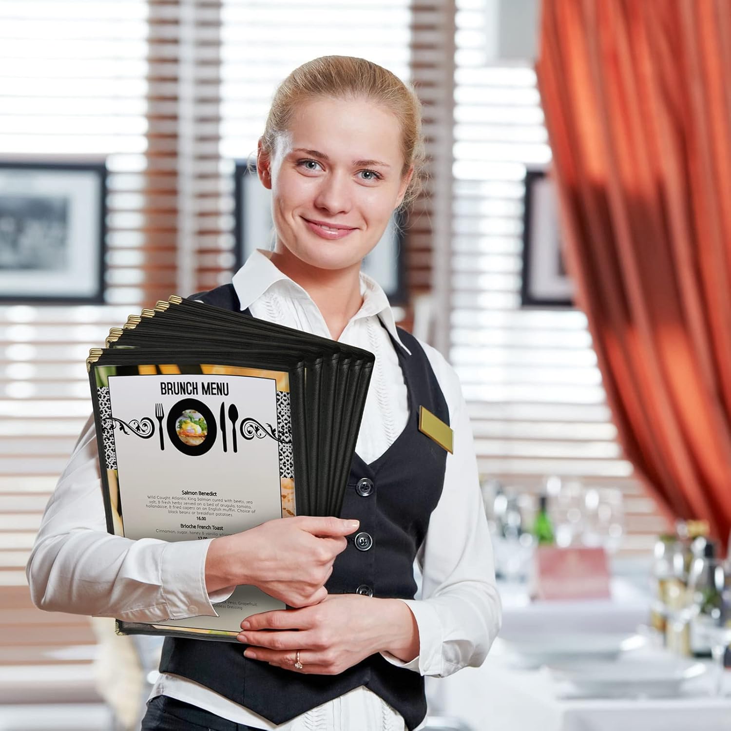 Divris PVC Restaurant Menu Cover, Menu Holder, Cafe Bar Beverage Menu Folder, Clear PVC Menu Folder: 12 View