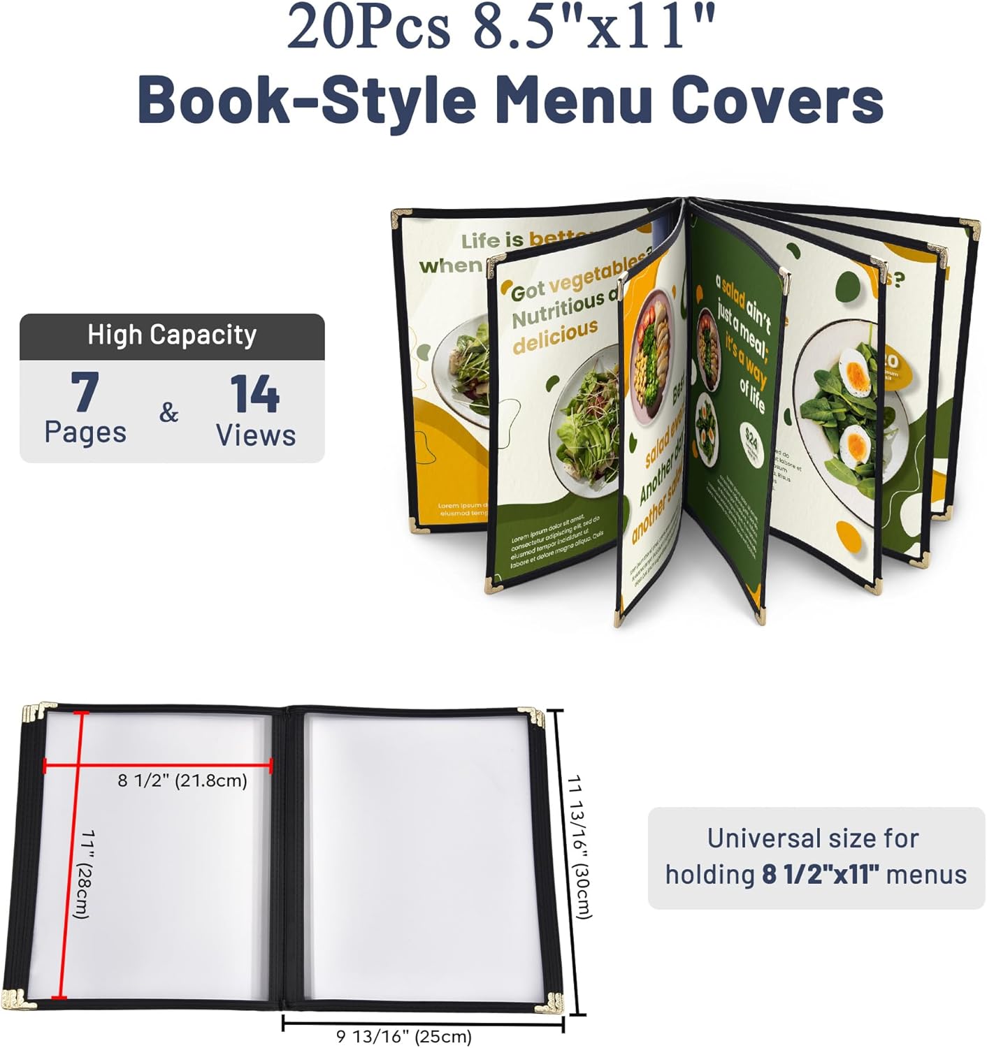 Divris PVC Restaurant Menu Cover, Menu Holder, Cafe Bar Beverage Menu Folder, Clear PVC Menu Folder: 14 View