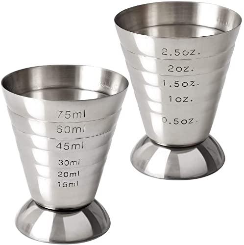 Divris Stainless Steel Multi Level Measuring Jigger Maximum 75 ml