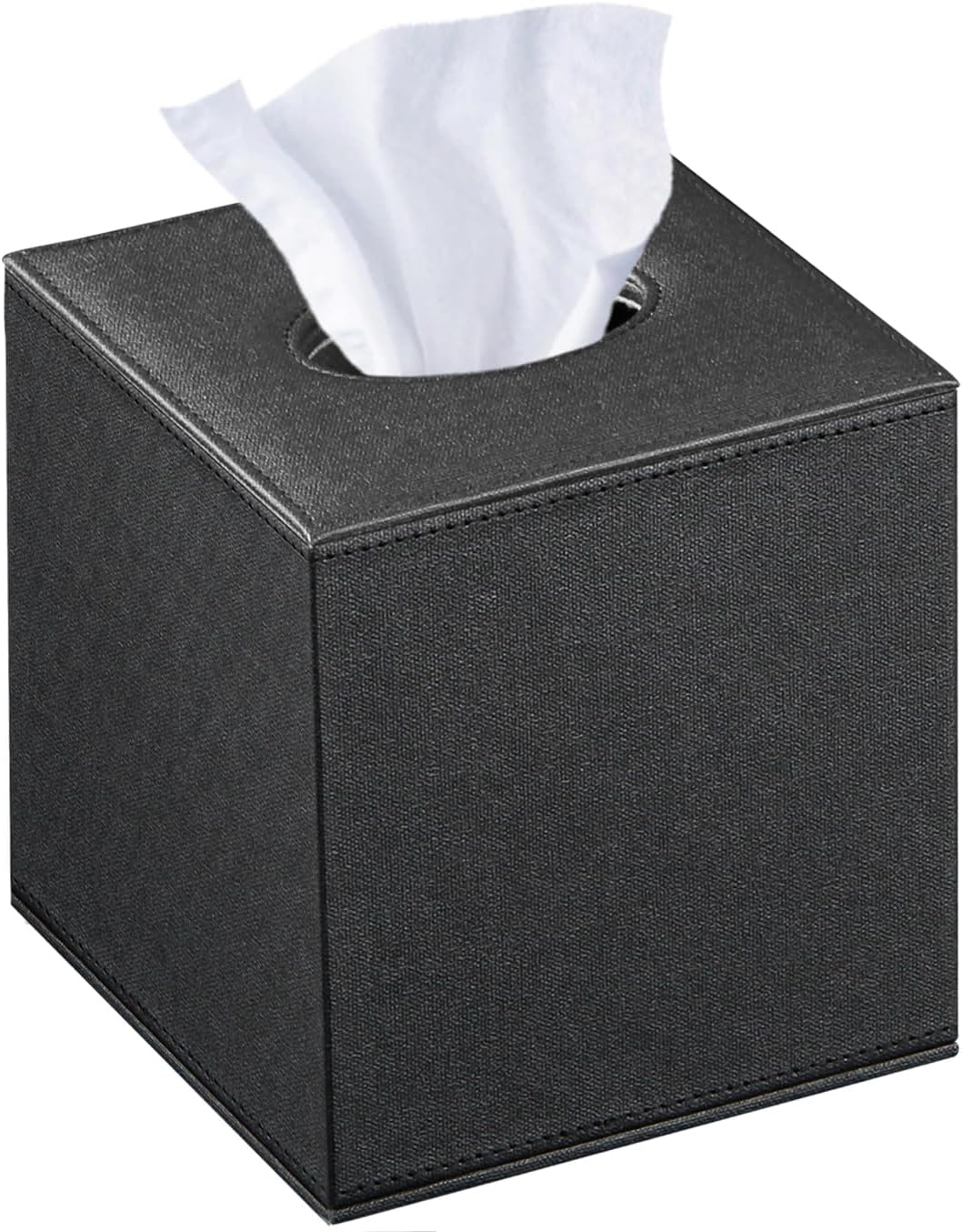 Tissue Box Cover Square PU Leather Facial Tissue Box Holder for Dresser Bathroom Decor