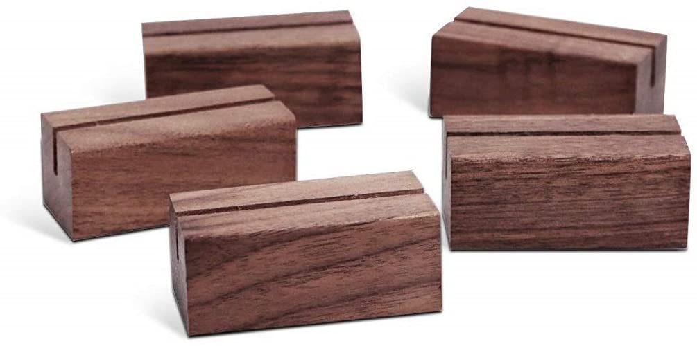 Natural Wood Card Holder ,Table Number Holders Length 6 cm, Wood Photo/Picture Holders, Conference Name Card Holder, Buffet menu Card Holder
