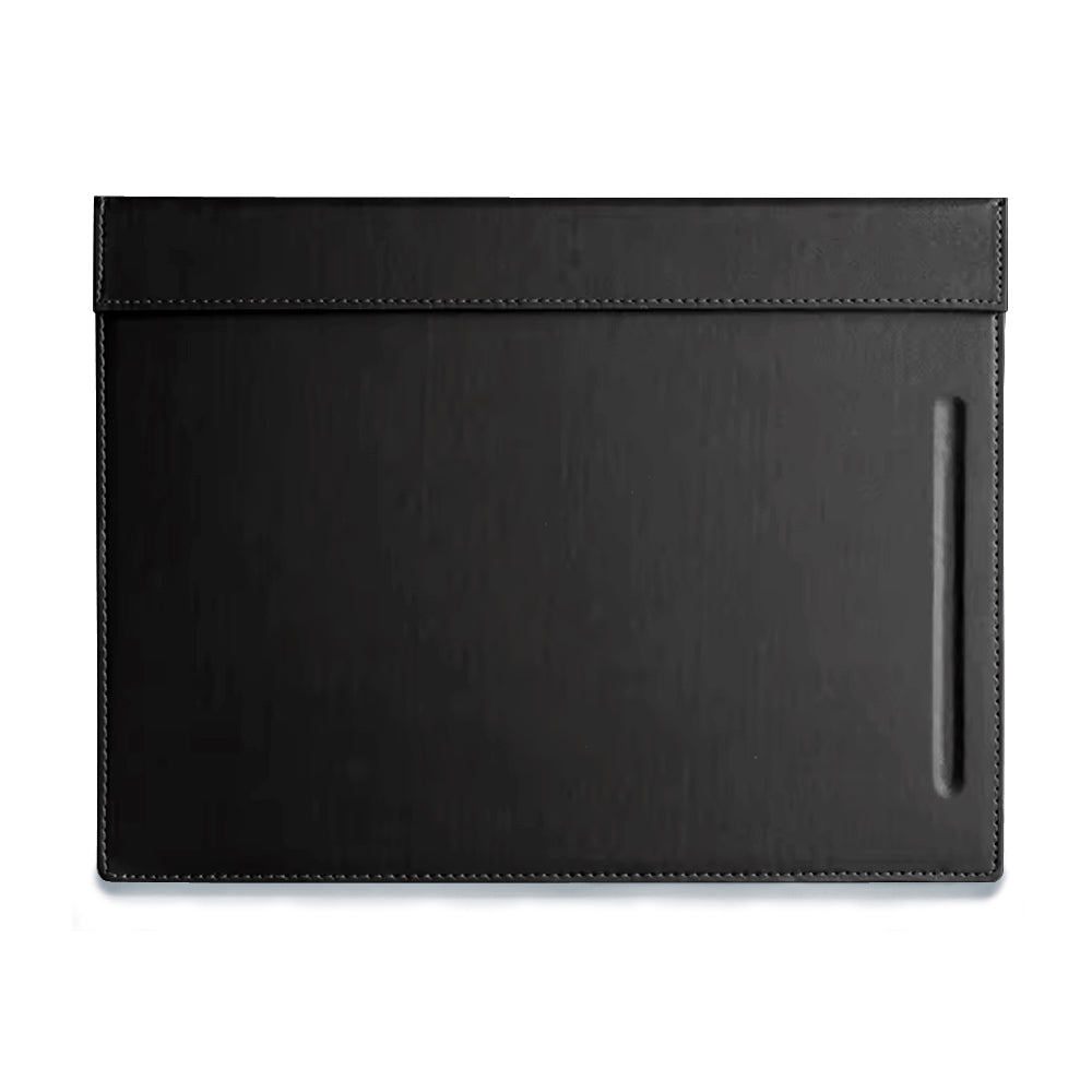 Large Rectangle Desk Writing Pad & Drawing Board with Magnetic Paper Clip and Pen Slot– 18×14" Black Desk Blotter for Hotel Front Desk, Reception, Office & Planner Use