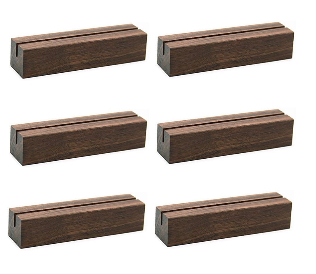 Natural Wood Card Holder ,Table Number Holders Length 125 mm, Wood Photo/Picture Holders, Conference Name Card Holder, Buffet menu Card Holder