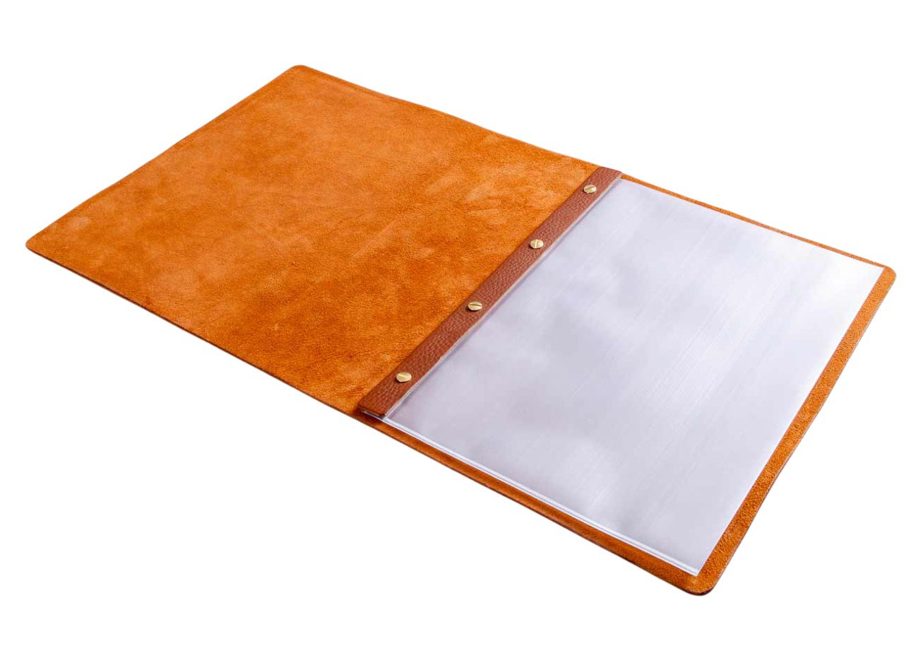 Premium PU Leather Menu Cover with Screw Fitting – Professional Restaurant, Hotel & Café Menu Folder for Food, Drink & Wine Lists: A4