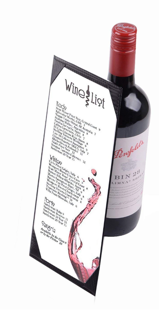 Single View Menu Covers Leather Menu Pad for Restaurant, Bar Cocktail Pad, Lounge Pad, Beverage List, Drink List, Wine List, Breakfast Menu