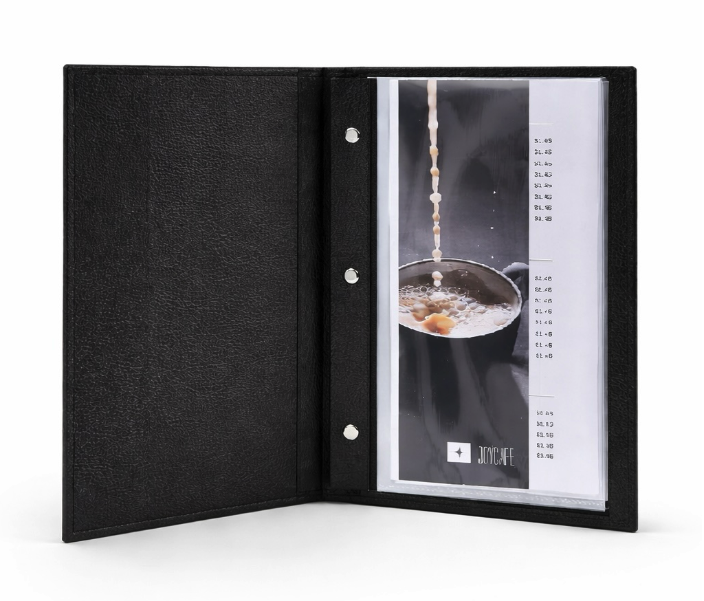 Restaurant Leather Bar Menu screw fitting, Menu Presenters for Restaurants 12x5.5"
