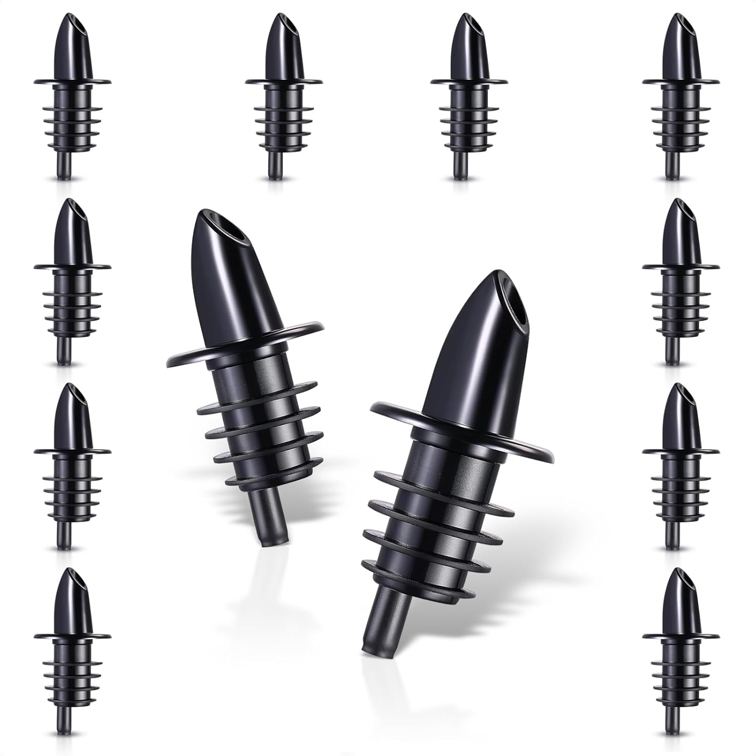 Free-Flow Bottle Speed Pourers Black Plastic