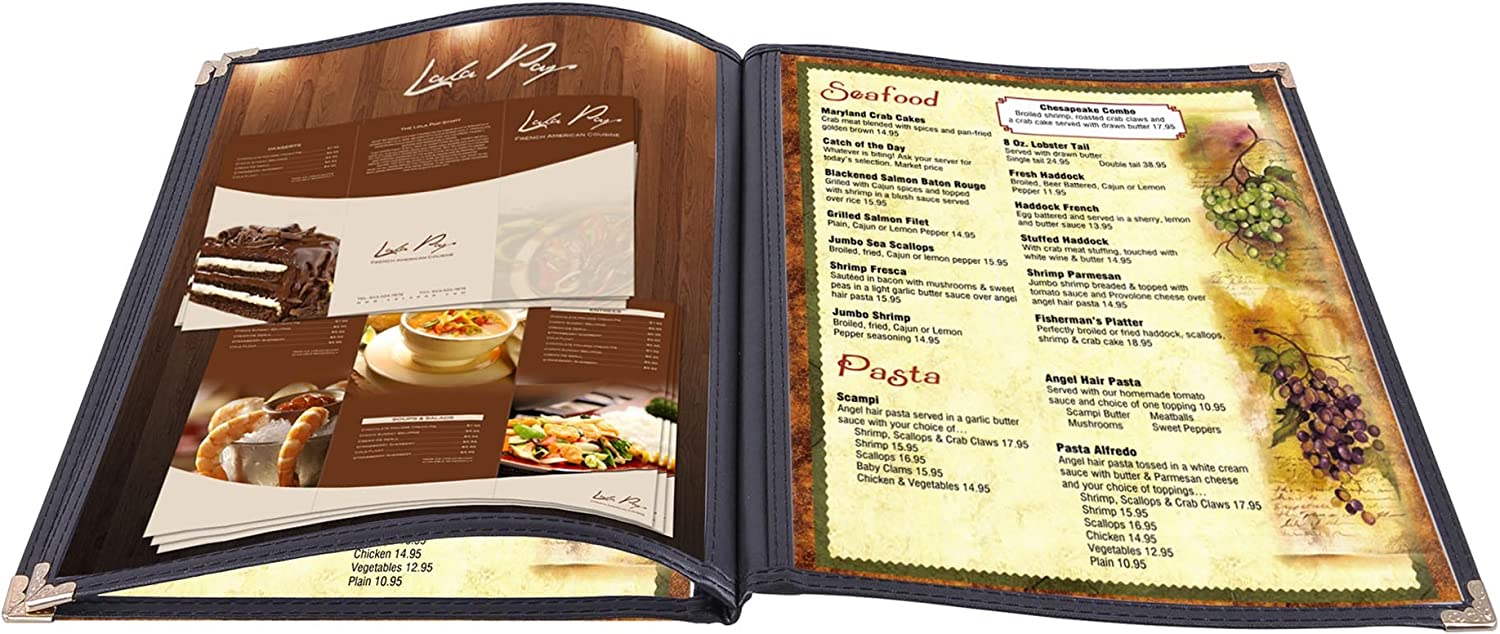 Divris PVC Restaurant Menu Cover, Menu Holder, Cafe Bar Beverage Menu Folder, Clear PVC Menu Folder: 6 View