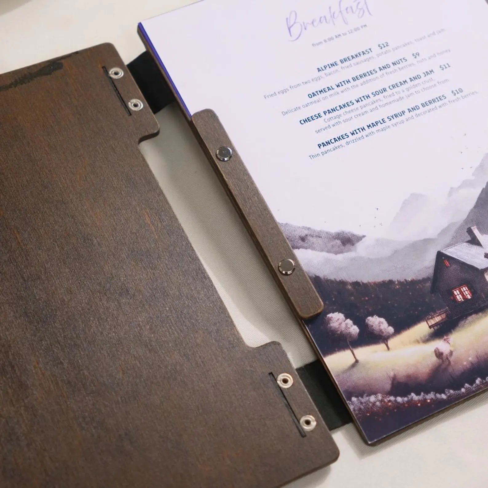 Divris Wooden Menu Cover