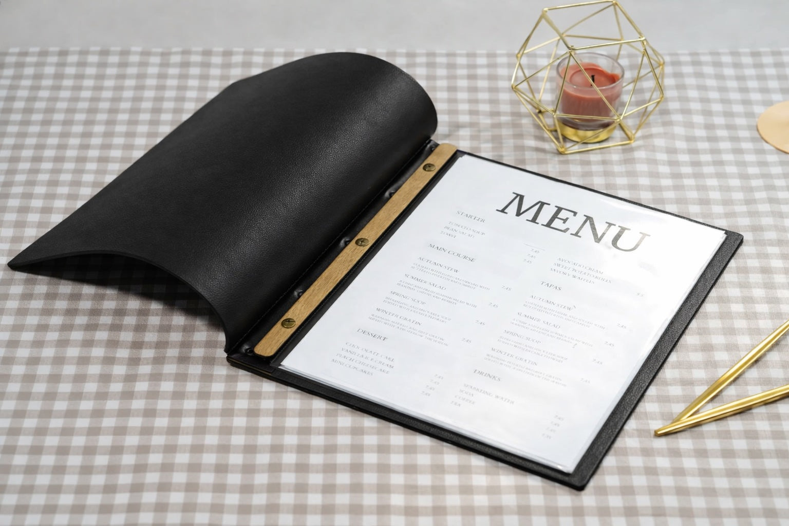 Restaurant Leather Menu Covers Holder, Menu Presenters for Restaurants, Menu Holder