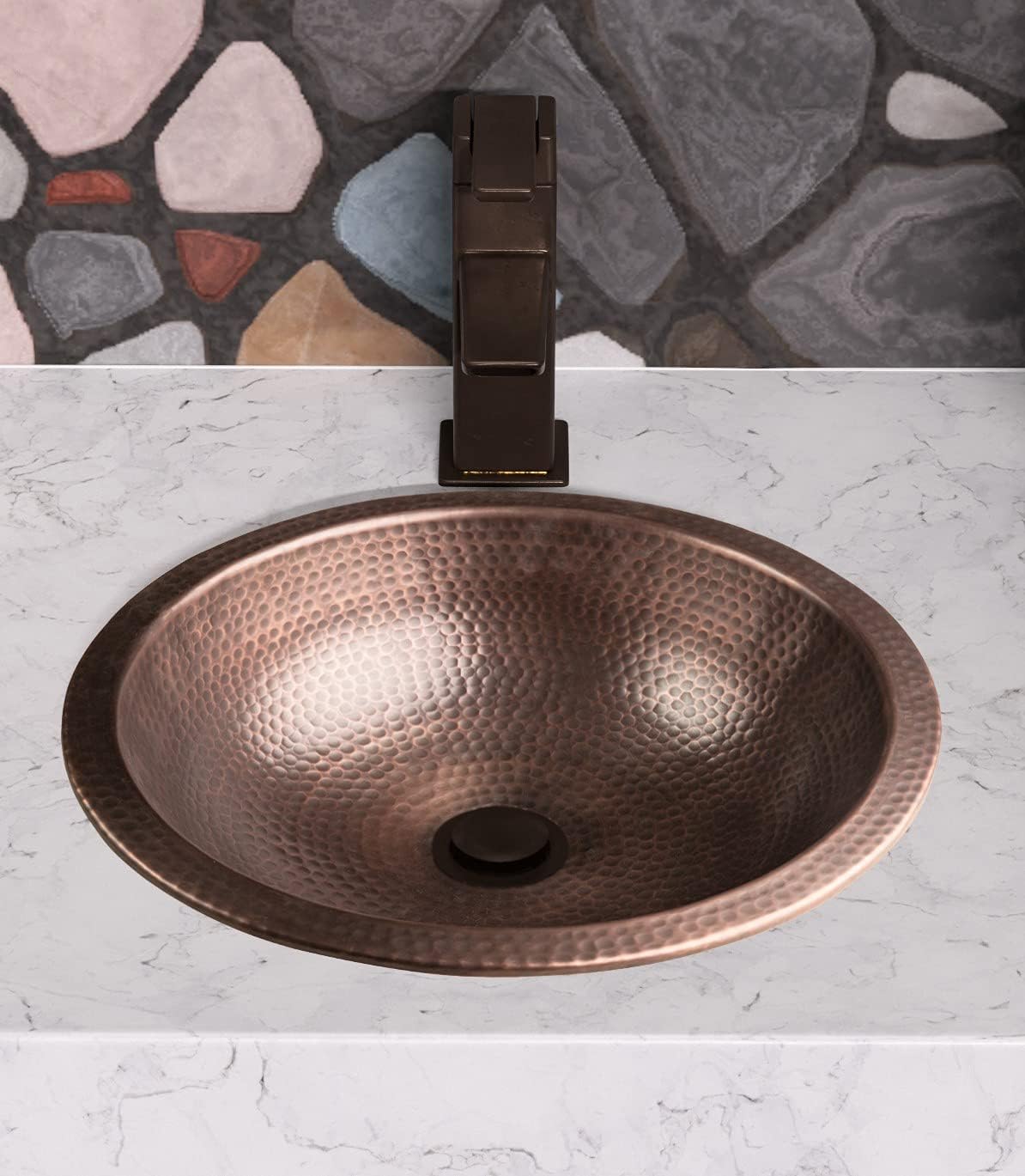 Antique Copper Round Basin - 5 Pcs Set