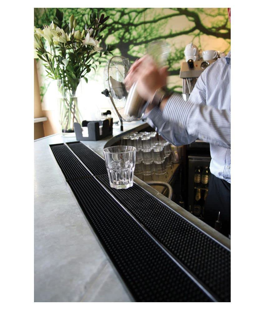 Divris Bar Mat Non-Slip Bar runner Black: 21x5 cm