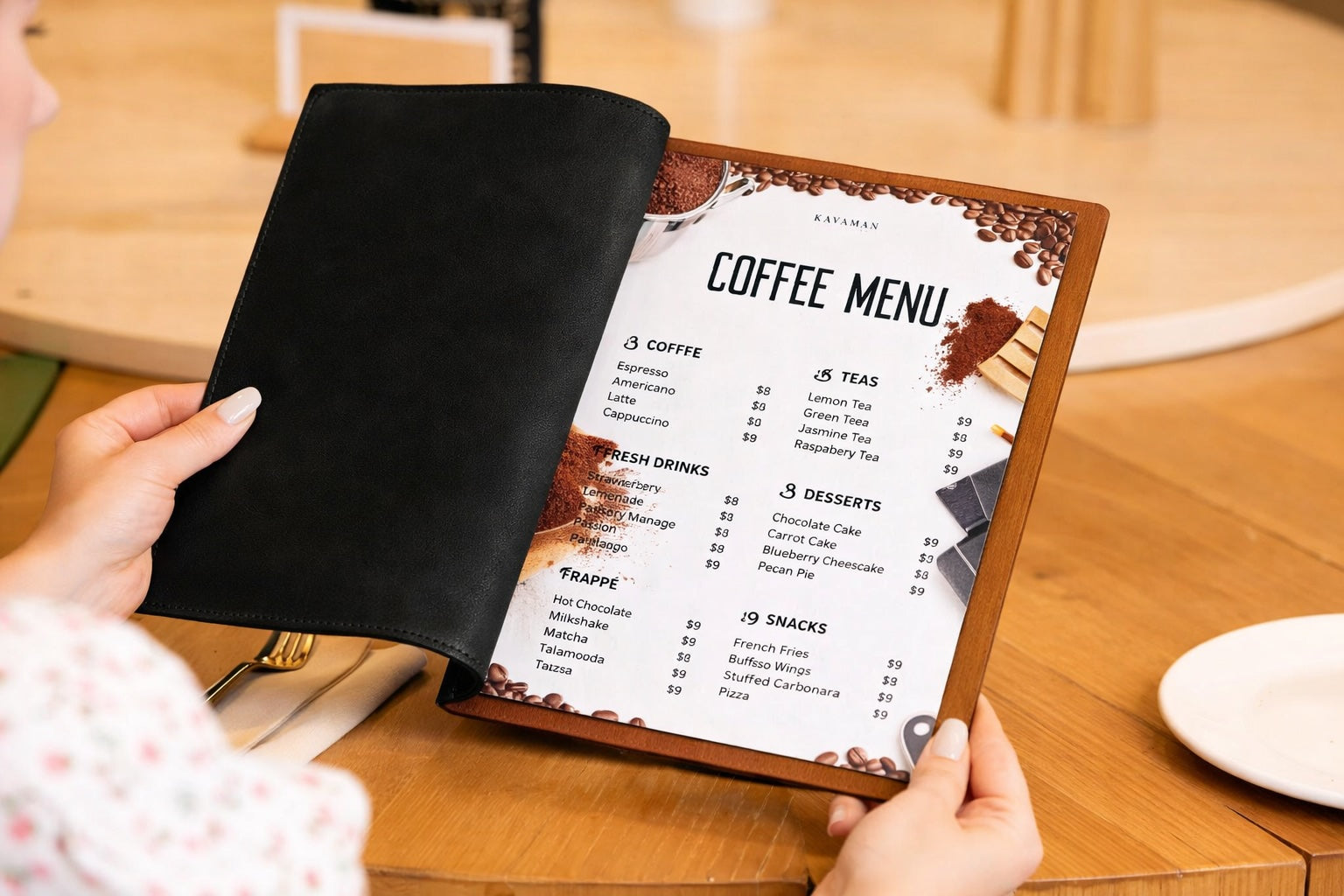 Divris Wooden Menu Cover : 50 Pcs Pack