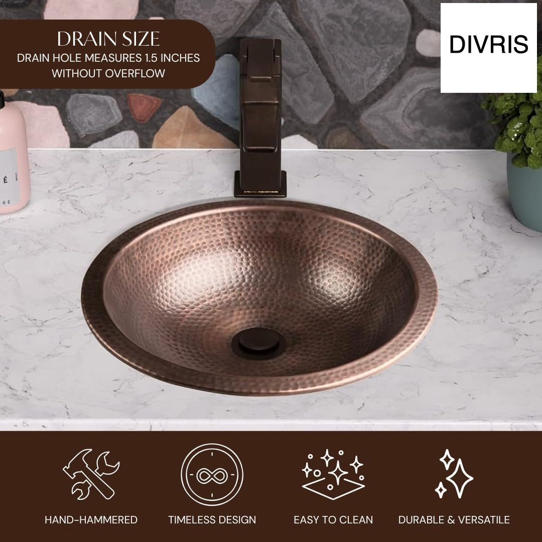 Antique Copper Round Basin - 5 Pcs Set