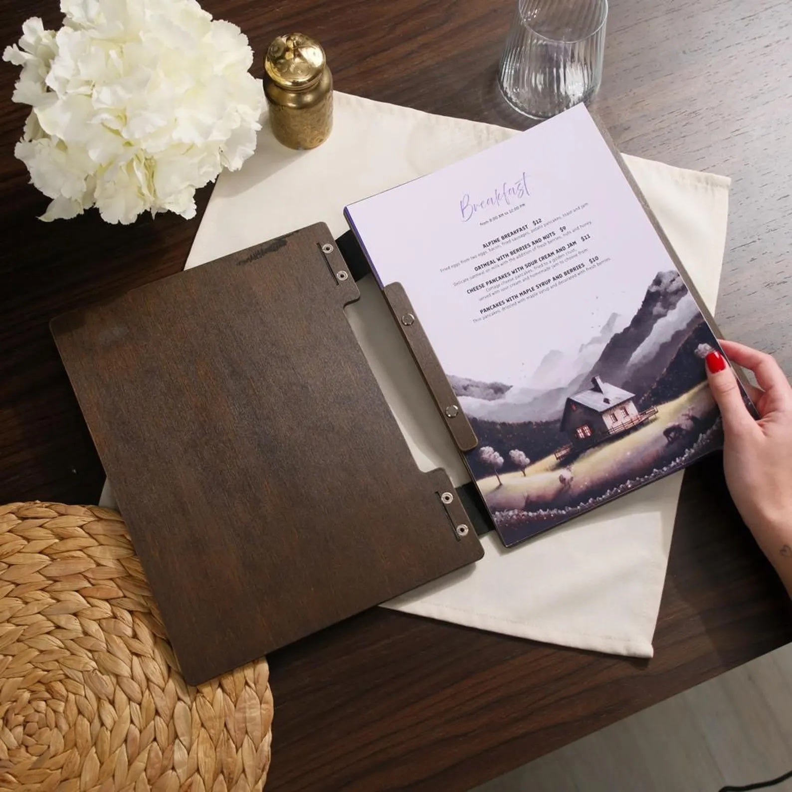 Divris Wooden Menu Cover