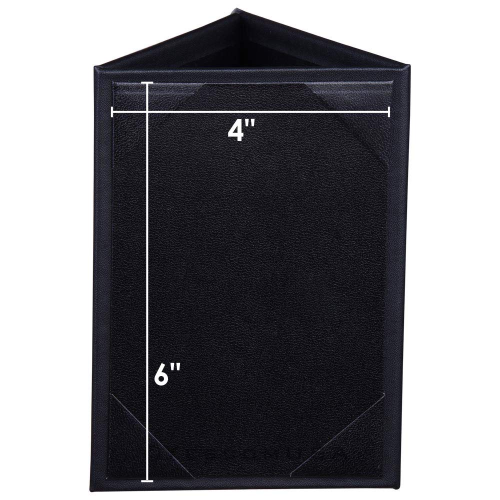 Leather Menu Sign Display Stand for cafes bars or Restaurant Presenter, Menu Holder Menu Covers for Specials or Drinks Black, PU Leather: 4x8"