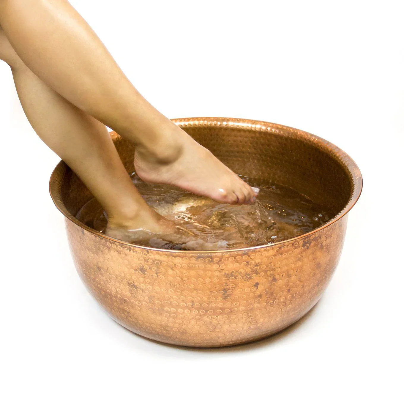 Pure Copper Antique Hammered Pedicure Bowl, Dia: 16"