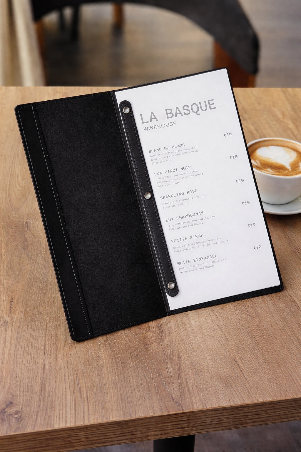 Wine List Folder Premium PU Leather Menu Cover for Bar and Cafe, Restaurant Menu Covers, Juice and Beverage Folder String fitting