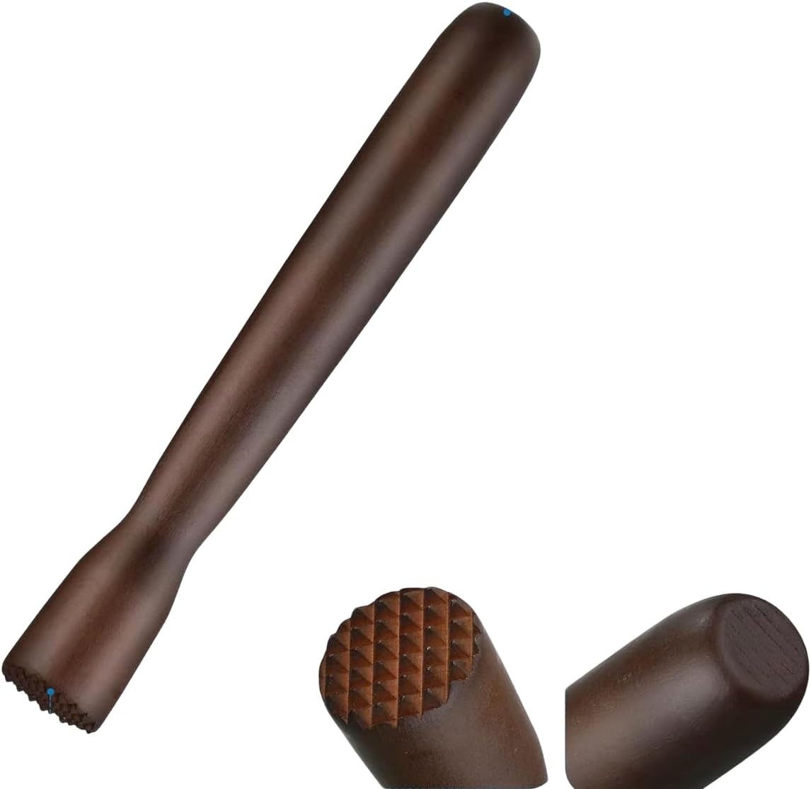 Divris Sheesham Wooden Mojito Muddler Serrated head  10"