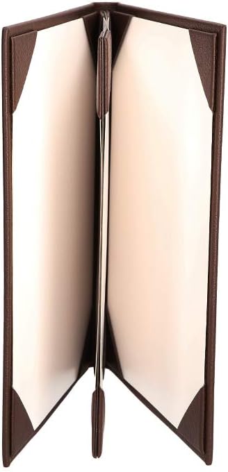 Leather Menu Covers (3 panel 4 view folder): BROWN