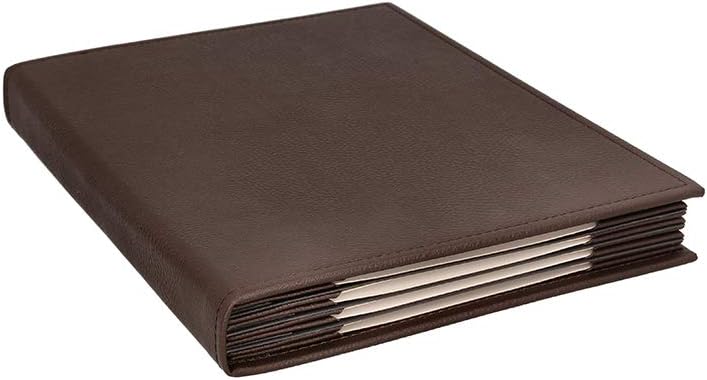 Restaurant Leather Menu Covers Folder 9x12" Inches, 7 panel 12 view folder: Brown