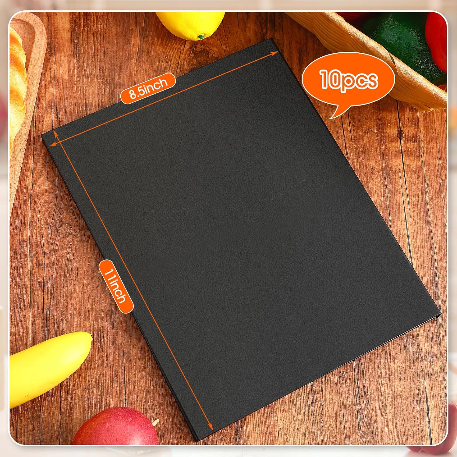 Leather Menu Covers (2 Panel 2 View folder): BLACK