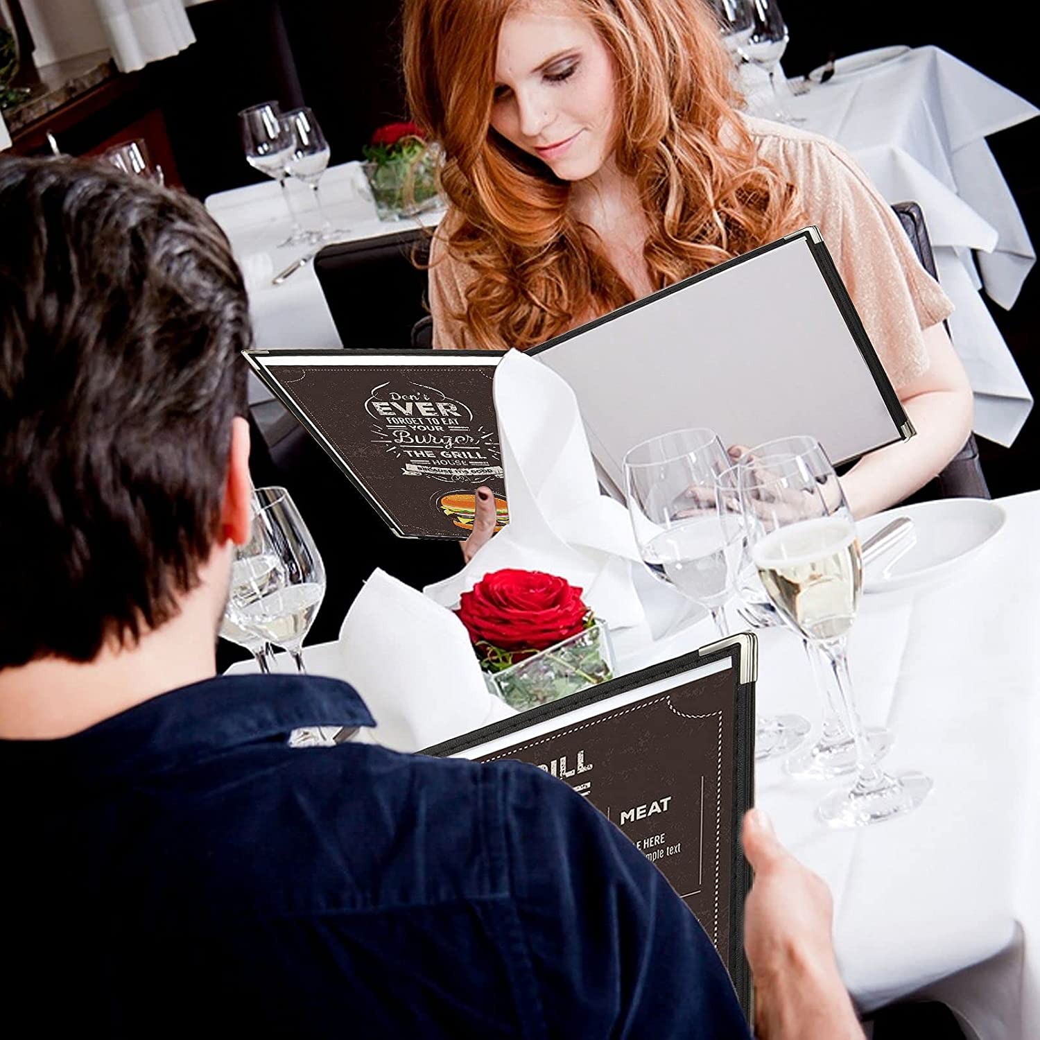 Divris PVC Restaurant Menu Cover, Menu Holder, Cafe Bar Beverage Menu Folder, Clear PVC Menu Folder: 8 View)