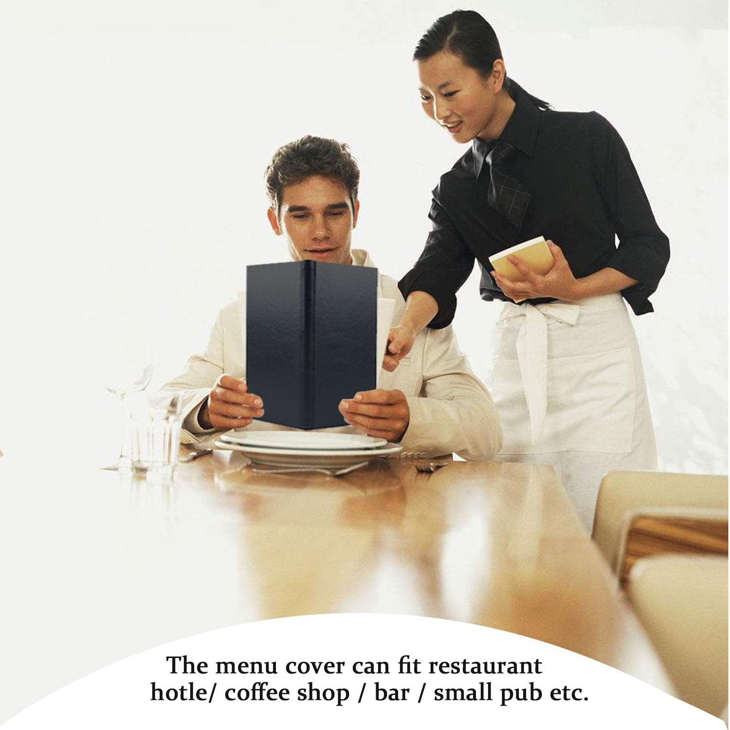 Book Style Double Fold Panel Menu Cover for Cafe, Restaurant Menu Covers, Juice and Beverage Folder