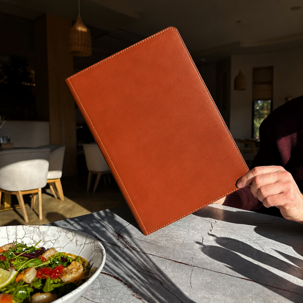Premium  PU Leather Menu Cover with Screw Fitting – Professional Restaurant, Hotel & Café Menu Folder for Food, Drink & Wine Lists: 50 Pcs Pack