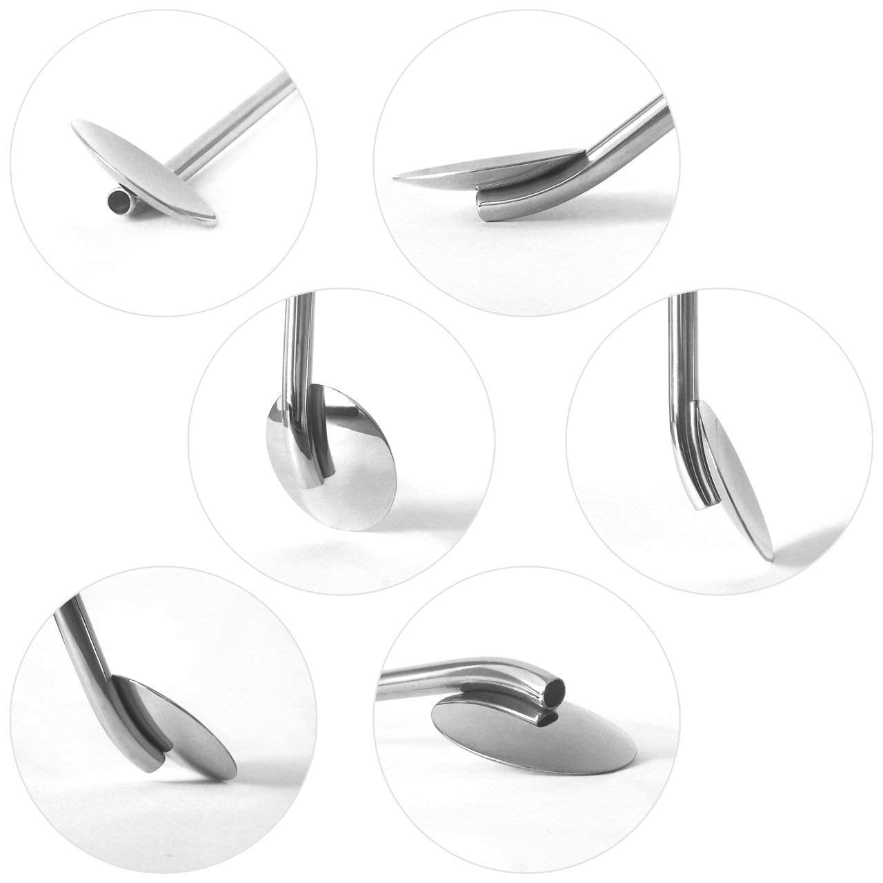 Reusable Stainless Steel Drinking Spoon Straws 8 '', Food Grade Reusable Straw Stirrer for Restaurant, Hotel and Home Use with Cleaning Brush