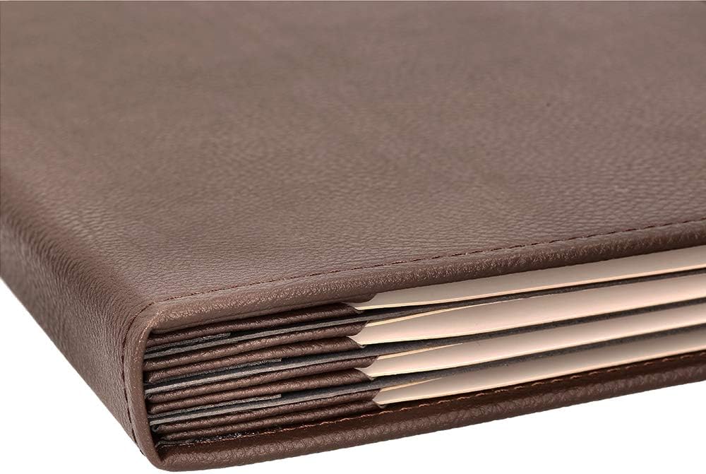 Restaurant Leather Menu Covers Folder 9x12" Inches, 5 panel 8 view folder: Brown
