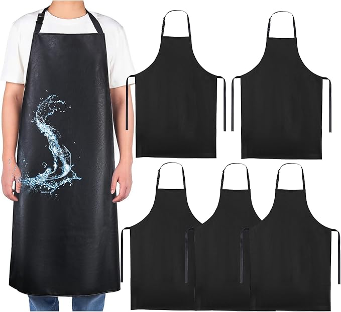 Leather Apron, Heavy Duty Work Apron, Waterproof Apron Ideal for Chef, Butcher, Barber, DishWashing