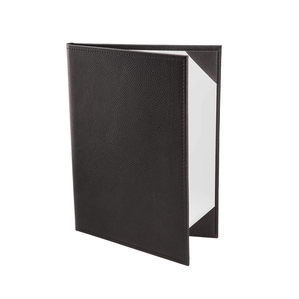 Leather Menu Cover 2 pages : Black