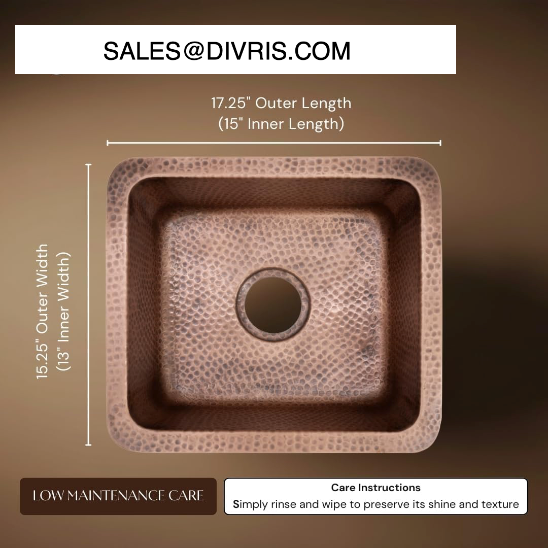 Antique Copper Basin Rectangular - 5 Pcs Set