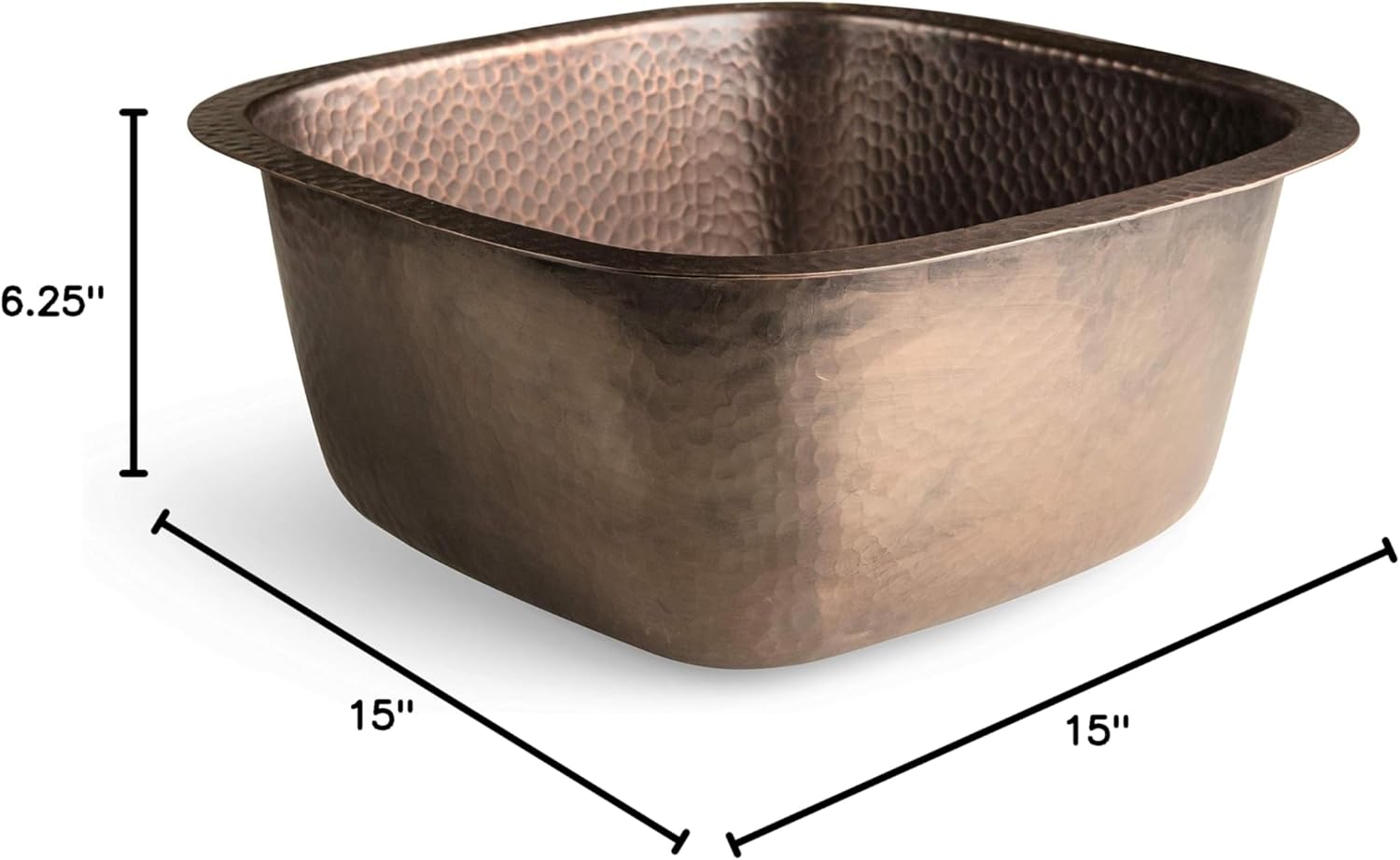 Antique Copper Basin Square - 5 Pcs Set