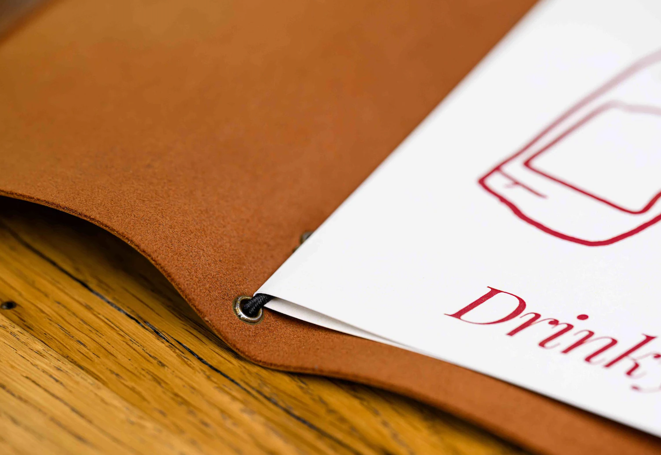 Wine List Folder Premium PU Leather Menu Cover for Bar and Cafe, Restaurant Menu Covers, Juice and Beverage Folder String fitting