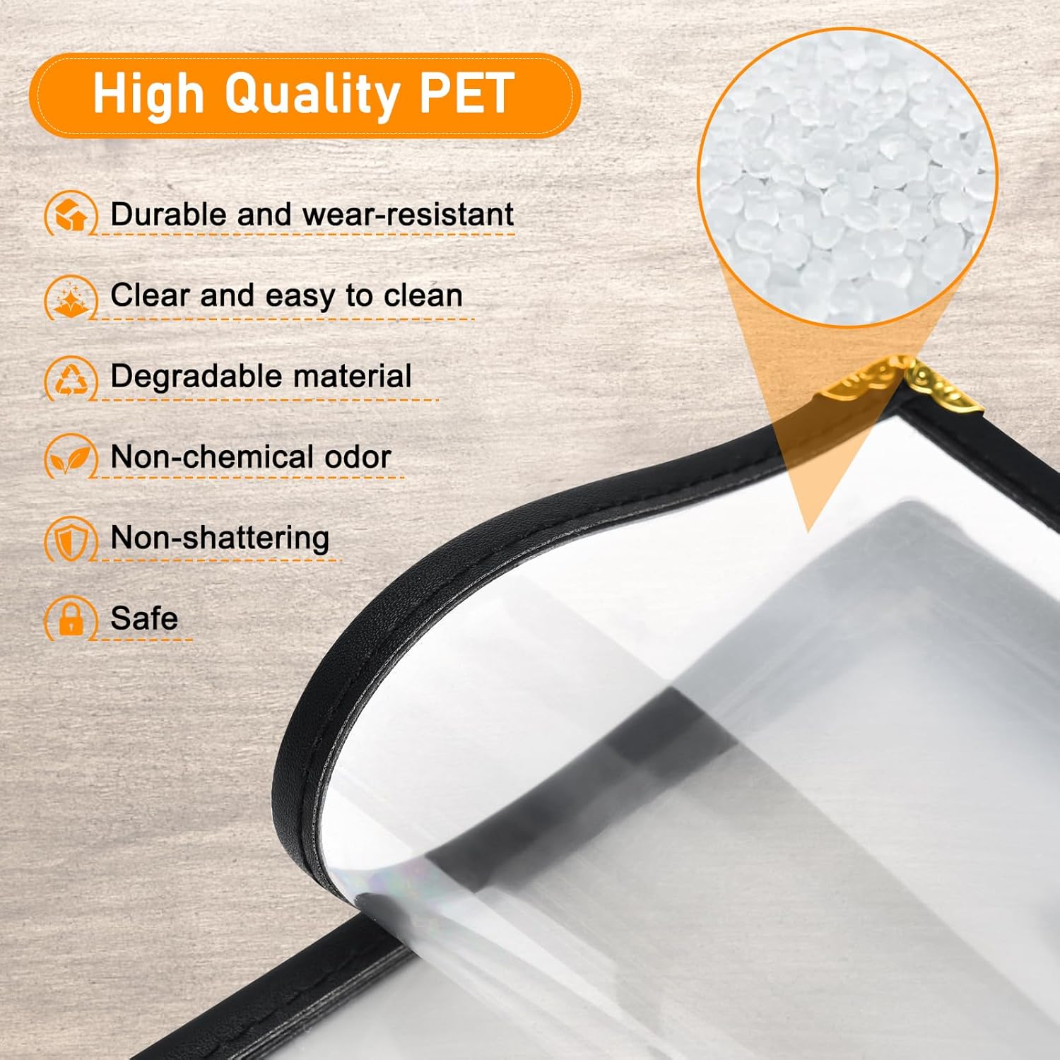 Divris PVC Restaurant Menu Cover, Menu Holder, Cafe Bar Beverage Menu Folder, Clear PVC Menu Folder: 8 View)