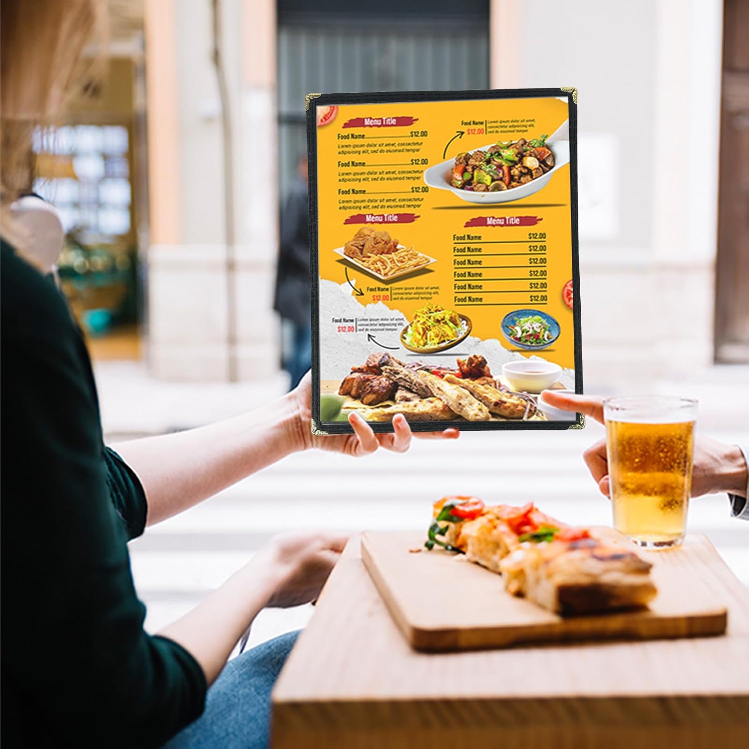 Divris Restaurant Menu Sleeve, Menu Holder, Cafe Bar Beverage Menu Folder, Clear PVC Menu Folder: 2 View