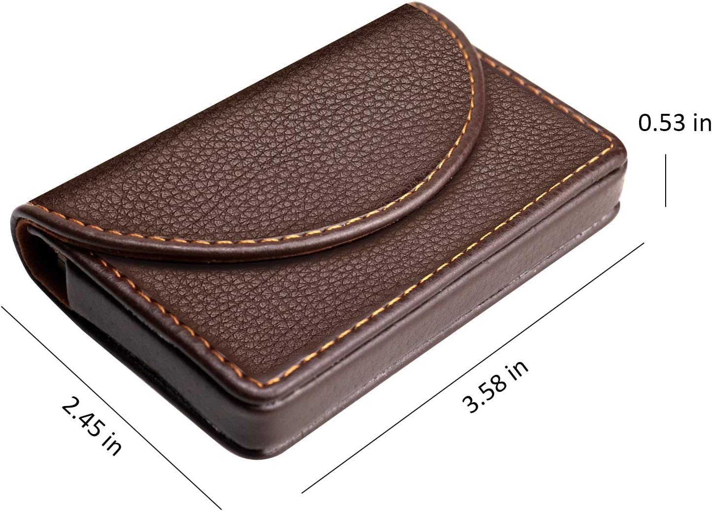 Leather Business Card Holder for Men or Women Pocket Business Card Wallet Name Card Case Holder with Magnetic Shut, Holds 25 Business Cards