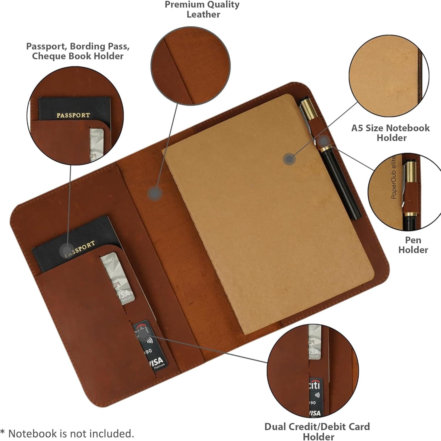 A5 Leather Journal Cover (5.75"x8.25") Leather Bound Journal cover for Travellers Writers: 50 Pcs Pack