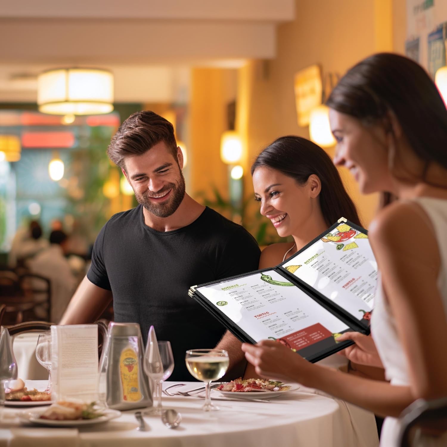 Divris PVC Restaurant Menu Cover, Menu Holder, Cafe Bar Beverage Menu Folder, Clear PVC Menu Folder: 10 View