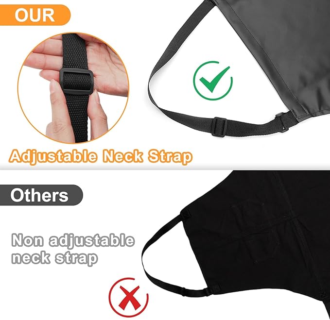 Leather Apron, Heavy Duty Work Apron, Waterproof Apron Ideal for Chef, Butcher, Barber, DishWashing