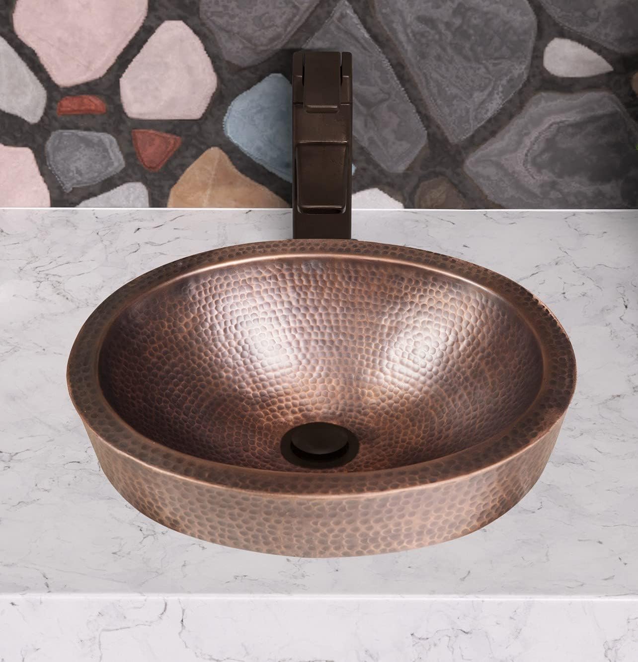 Antique Oval Copper Basin - 5 Pcs Set