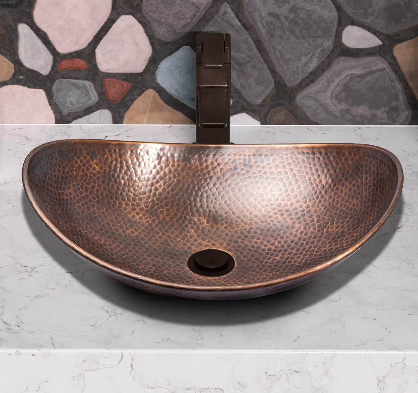 Antique Copper Basin Boat Model - 5 Pcs Set