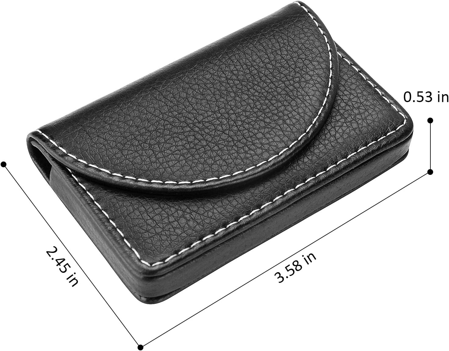 Leather Business Card Holder for Men or Women Pocket Business Card Wallet Name Card Case Holder with Magnetic Shut, Holds 25 Business Cards