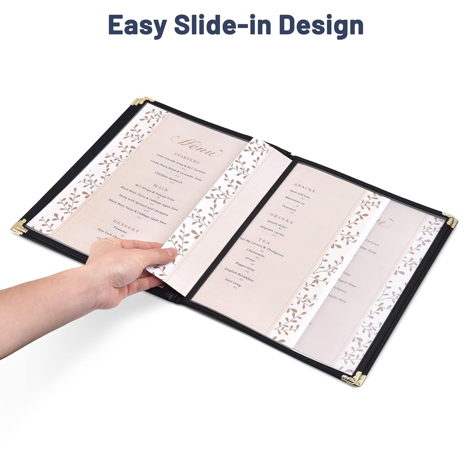 Divris PVC Restaurant Menu Cover, Menu Holder, Cafe Bar Beverage Menu Folder, Clear PVC Menu Folder: 10 View