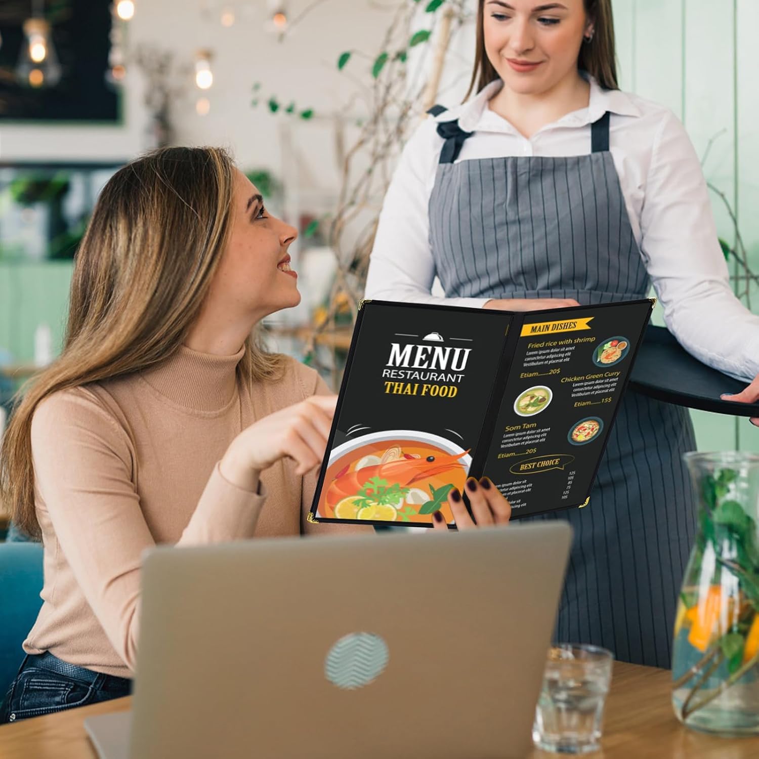 Divris PVC Restaurant Menu Cover, Menu Holder, Cafe Bar Beverage Menu Folder, Clear PVC Menu Folder: 8 View)