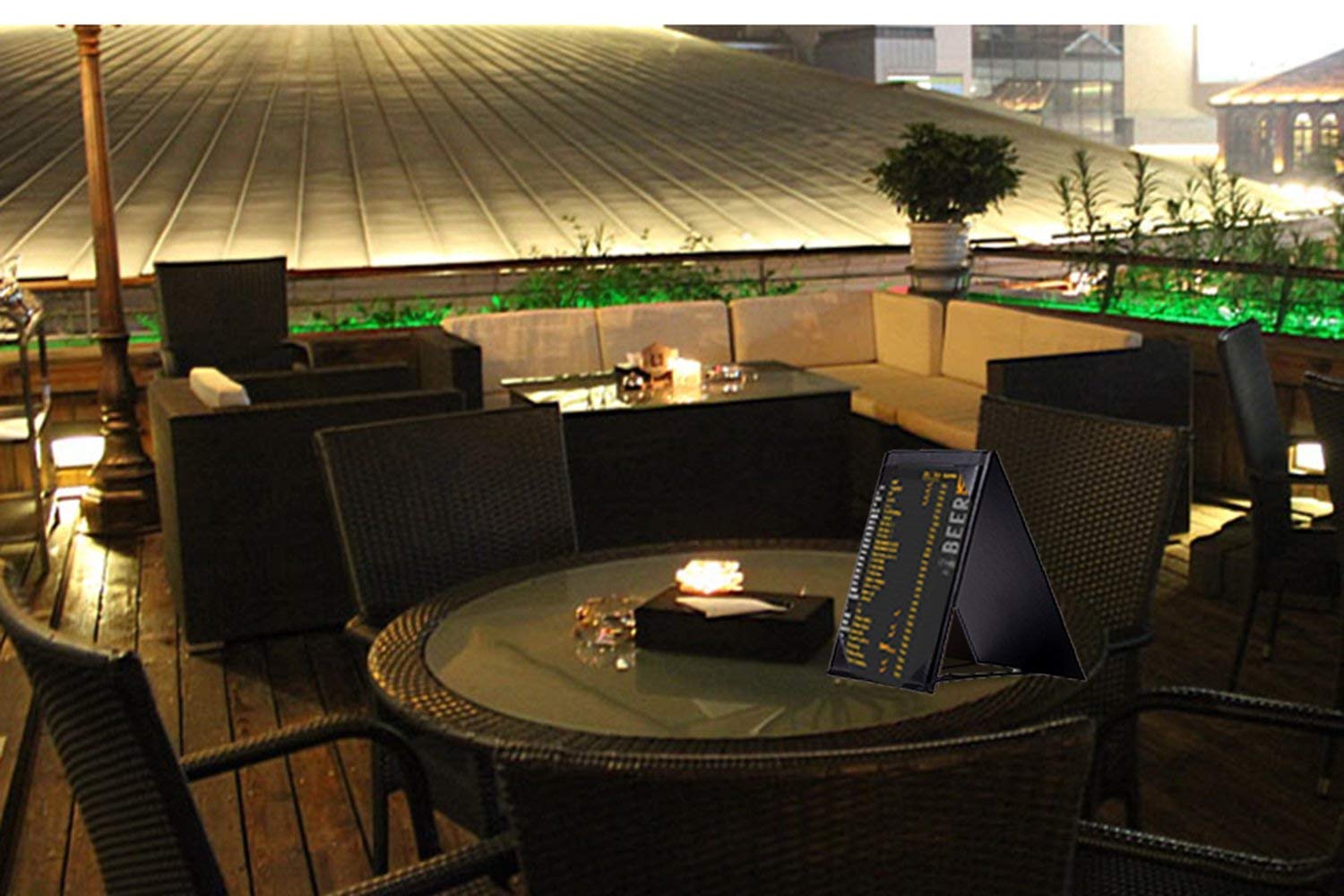 Leather Menu Sign Display Stand for cafes bars or Restaurant Presenter, Menu Holder Menu Covers for Specials or Drinks Black, PU Leather: A5