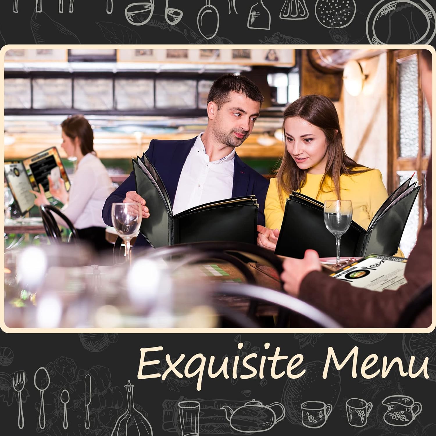 Divris PVC Restaurant Menu Cover, Menu Holder, Cafe Bar Beverage Menu Folder, Clear PVC Menu Folder: 12 View